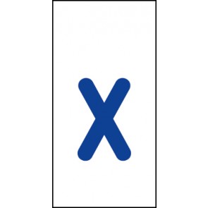 Schild Einzelbuchstabe x | blau · weiß
