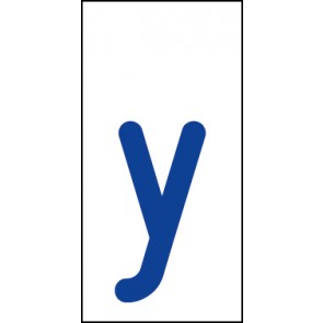 Schild Einzelbuchstabe y | blau · weiß selbstklebend