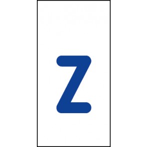 Schild Einzelbuchstabe z | blau · weiß selbstklebend