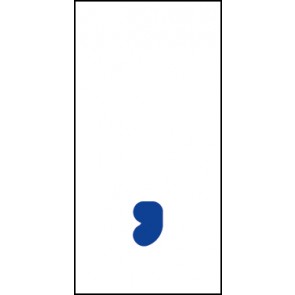 Schild Sonderzeichen Komma | blau · weiß