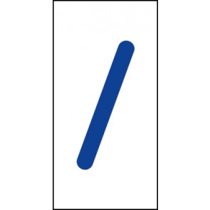 Schild Sonderzeichen Slash | blau · weiß selbstklebend