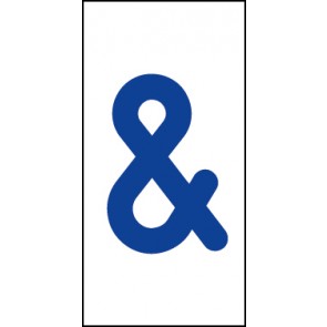 Aufkleber Sonderzeichen Kaufmännisches Und | blau · weiß | stark haftend