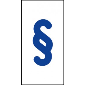 Schild Sonderzeichen Paragraph | blau · weiß