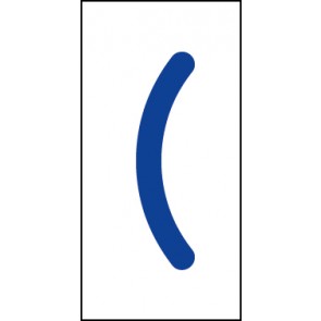 Schild Sonderzeichen Klammer auf | blau · weiß selbstklebend