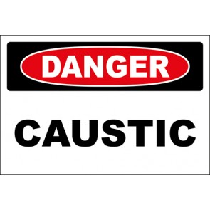 Hinweisschild Caustic · Danger | selbstklebend