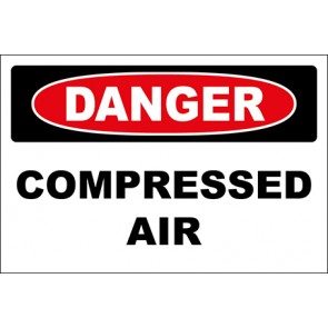 Hinweisschild Compressed Air · Danger