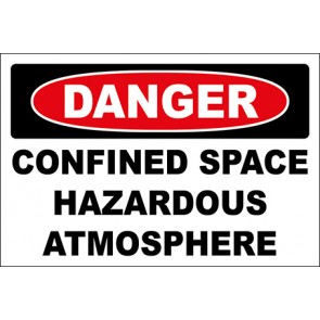 Hinweisschild Confined Space Hazardous Atmosphere · Danger | selbstklebend