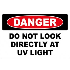 Hinweisschild Do Not Look Directly At Uv Light · Danger | selbstklebend