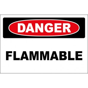 Hinweisschild Flammable · Danger | selbstklebend