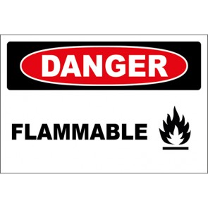 Hinweisschild Flammable With Picture · Danger · OSHA Arbeitsschutz