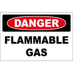 Hinweisschild Flammable Gas · Danger