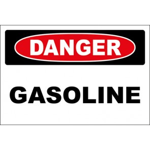 Hinweisschild Gasoline · Danger