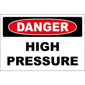 Hinweisschild High Pressure · Danger | selbstklebend