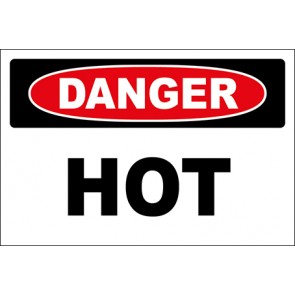 Hinweisschild Hot · Danger | selbstklebend