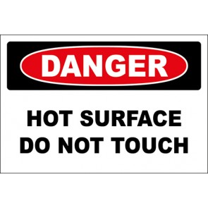 Hinweisschild Hot Surface Do Not Touch · Danger | selbstklebend
