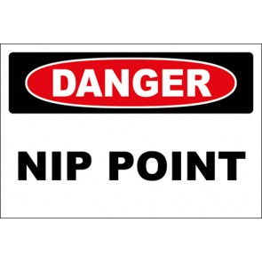 Hinweisschild Nip Point · Danger