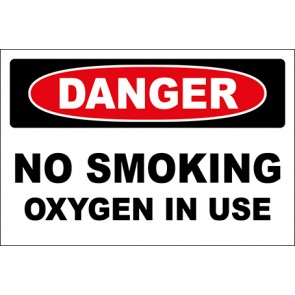 Aufkleber No Smoking Oxygen In Use · Danger · OSHA Arbeitsschutz