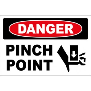 Hinweisschild Pinch Point With Picture · Danger