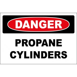 Hinweisschild Propane Cylinders · Danger