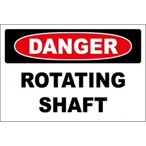 Hinweisschild Rotating Shaft · Danger