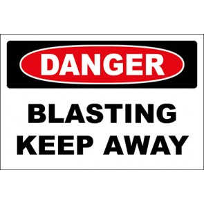 Aufkleber Blasting Keep Away · Danger | stark haftend