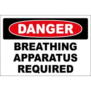 Hinweisschild Breathing Apparatus Required · Danger | selbstklebend