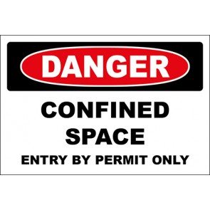 Magnetschild Confined Space Entry By Permit Only · Danger