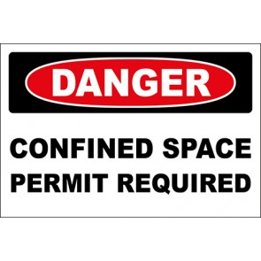 Aufkleber Confined Space Permit Required · Danger | stark haftend