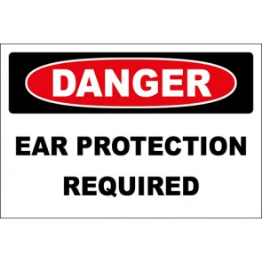 Aufkleber Ear Protection Required · Danger | stark haftend