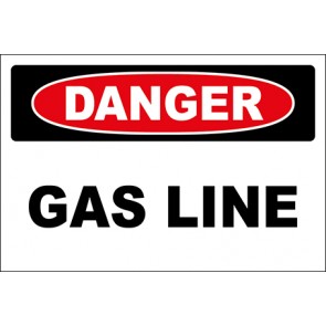 Magnetschild Gas Line · Danger · OSHA Arbeitsschutz