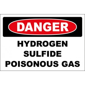 Hinweisschild Hydrogen Sulfide Poisonous Gas · Danger | selbstklebend