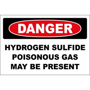 Hinweisschild Hydrogen Sulfide Poisonous Gas May Be Present · Danger | selbstklebend