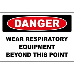 Aufkleber Wear Respiratory Equipment Beyond This Point · Danger · OSHA Arbeitsschutz