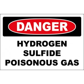 Hinweisschild Hydrogen Sulfide Poisonous Gas · Danger · OSHA Arbeitsschutz