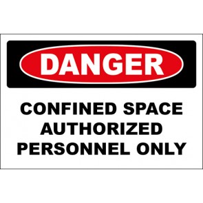 Magnetschild Confined Space Authorized Personnel Only · Danger