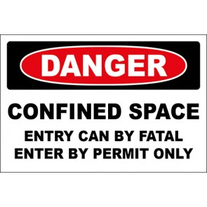 Aufkleber Confined Space Entry Can By Fatal Enter By Permit Only · Danger | stark haftend