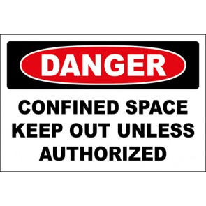 Aufkleber Confined Space Keep Out Unless Authorized · Danger · OSHA Arbeitsschutz