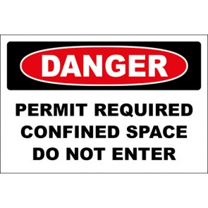 Aufkleber Permit Required Confined Space Do Not Enter · Danger | stark haftend