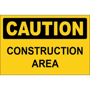 Hinweisschild Construction Area · Caution | selbstklebend