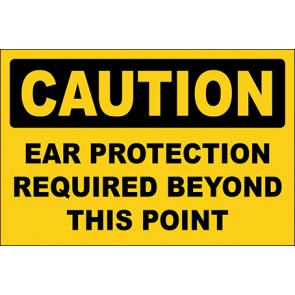 Aufkleber Ear Protection Required Beyond This Point · Caution · OSHA Arbeitsschutz