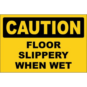 Hinweisschild Floor Slippery When Wet · Caution