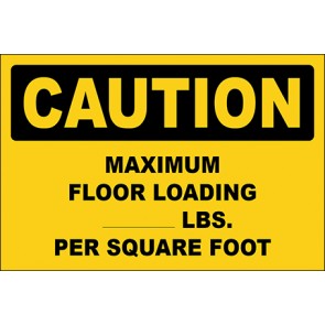 Hinweisschild Maximum Floor Loading · Caution · OSHA Arbeitsschutz