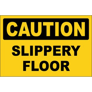 Aufkleber Slippery Floor · Caution | stark haftend