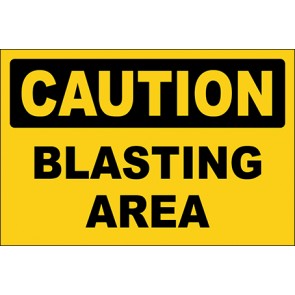 Aufkleber Blasting Area · Caution · OSHA Arbeitsschutz