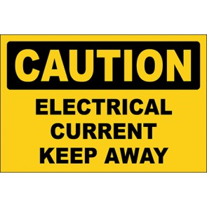 Aufkleber Electrical Current Keep Away · Caution | stark haftend