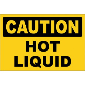 Hinweisschild Hot Liquid · Caution | selbstklebend