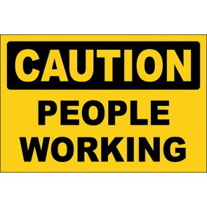 Aufkleber People Working · Caution | stark haftend