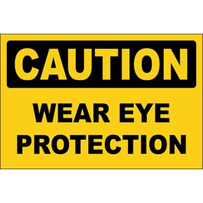 Aufkleber Wear Eye Protection · Caution | stark haftend