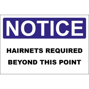 Hinweisschild Hairnets Required Beyond This Point · Notice · OSHA Arbeitsschutz