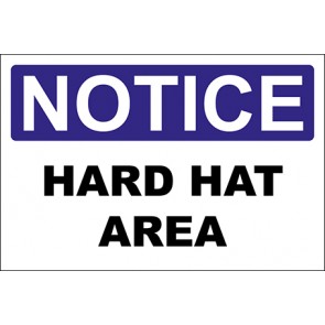 Hinweisschild Hard Hat Area · Notice · OSHA Arbeitsschutz